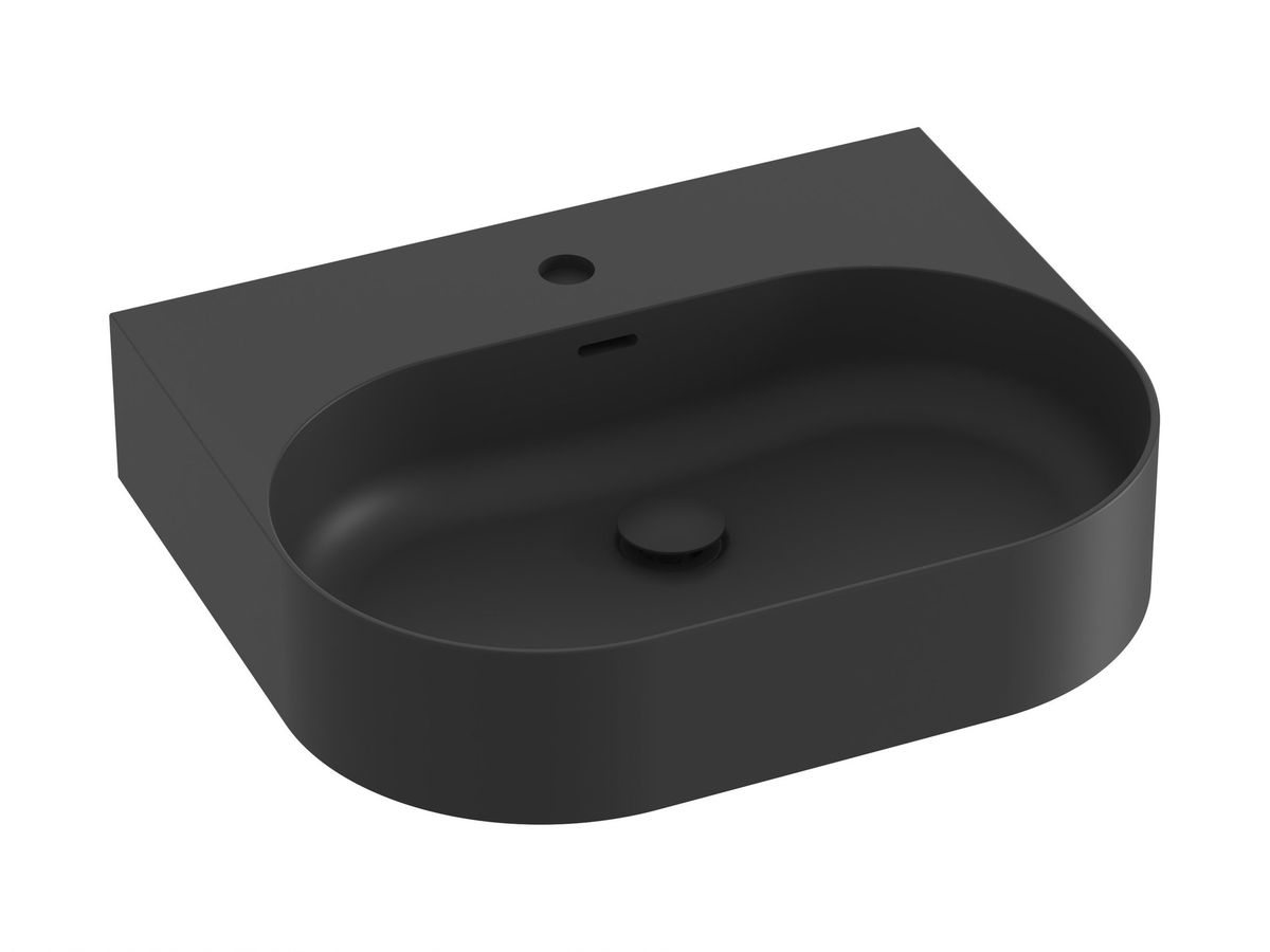 Keraminis praustuvas Ravak Ceramic Slim Wall O 55 N, matinės juodos, XJX0D155003