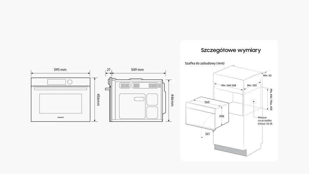 Įmontuojama mikrobangų krosnelė Samsung NQ5B4513GBK