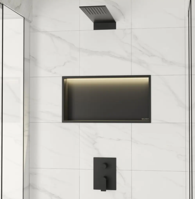 Įleidžiama sieninė lentyna Balneo Wall Box LED juodos sp., 60x30x10 cm, B0101020109-2