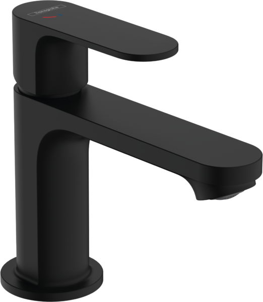 Praustuvo maišytuvas HANSGROHE Rebris S 80 CoolStart EcoSmart+ su dugno vožtuvu, matinis juodas, 72586670