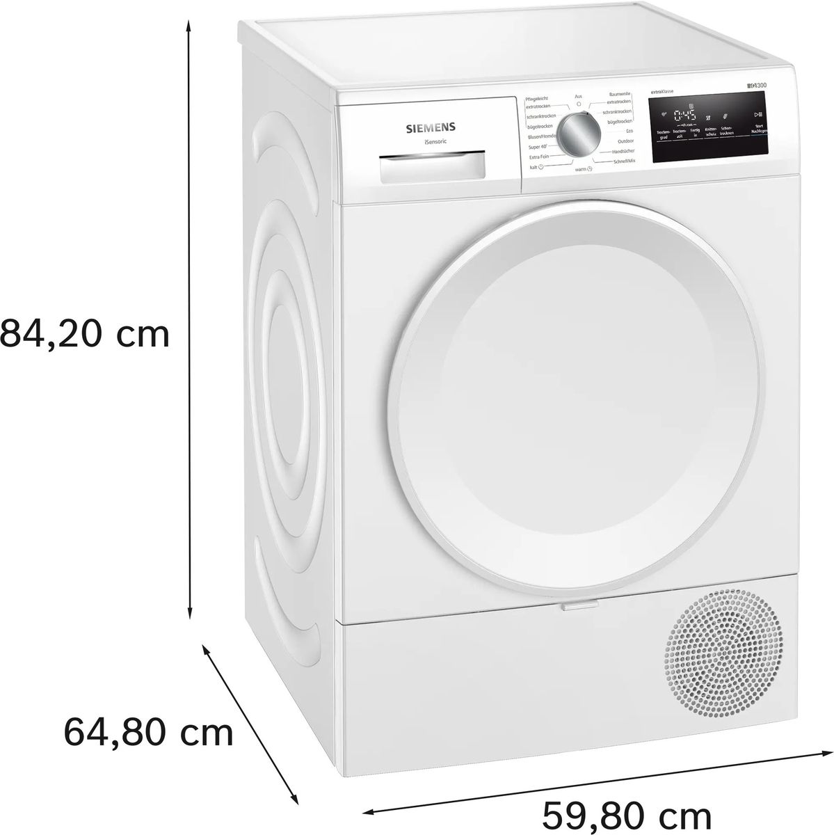 Džiovyklė su šilumos siurbliu Siemens iQ300, WT43HV94, 8 kg