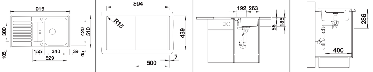 Plieninė plautuvė BLANCO CLASSIC Pro 5 S-IF M.ZUB InFino M.AF