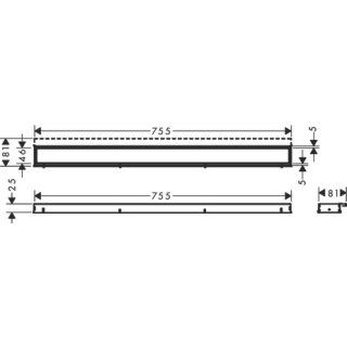 Dušo latako grotelės Hansgrohe RainDrain Match 80 cm, balta, 56038450