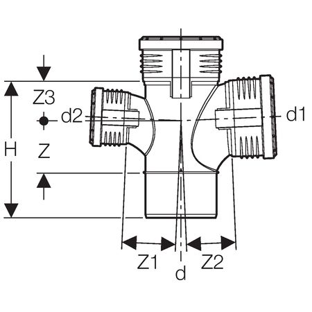 Dvigubas trišakis Geberit Silent-PP 87.5G D90/90/90