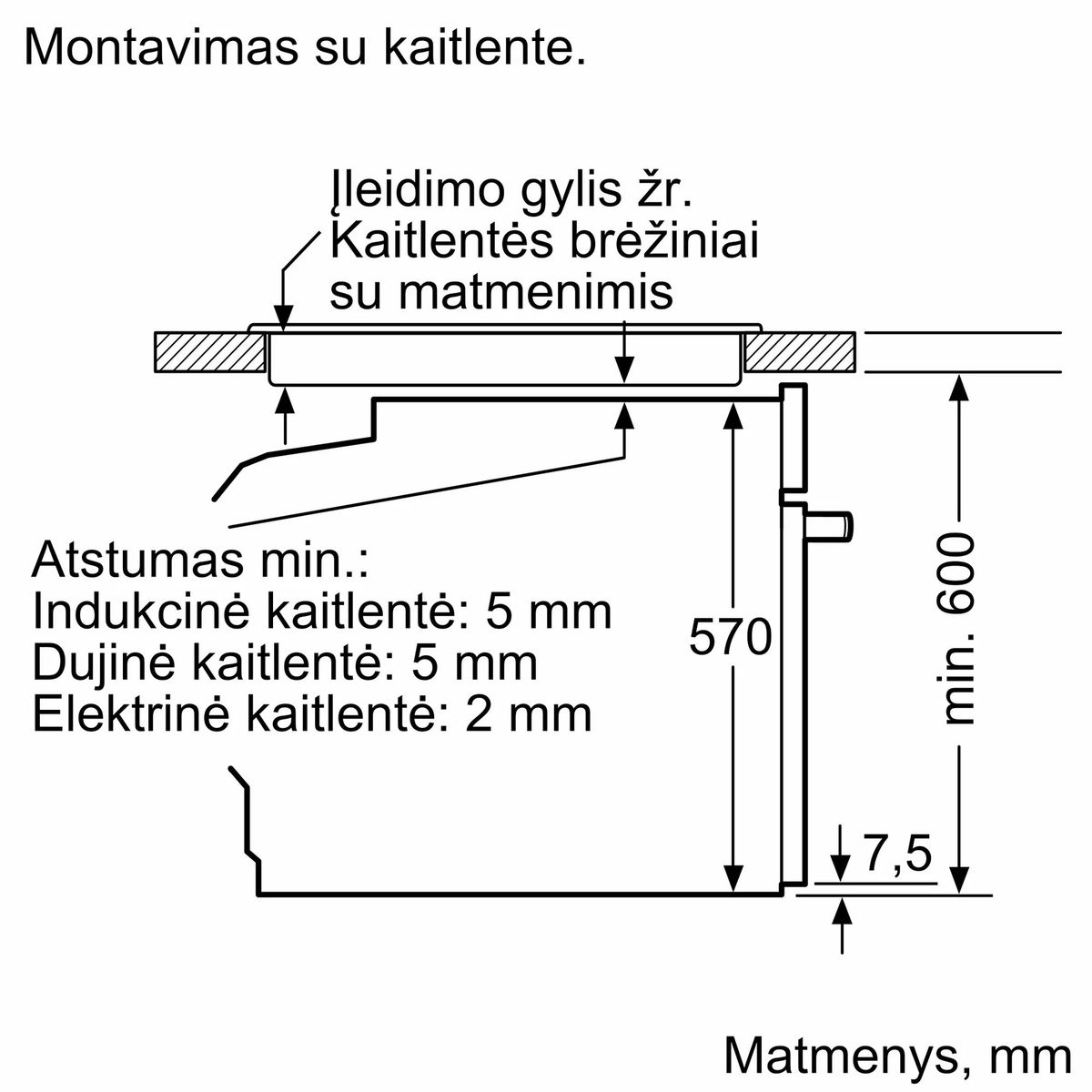 Įmontuojama orkaitė Bosch 4 serijos, HBA272BB3