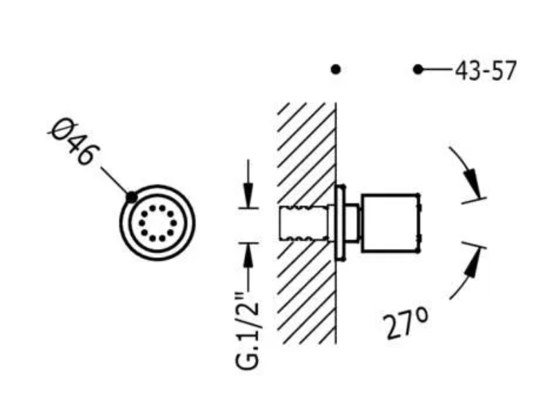 Masažinis purkštukas 9134415 5l/min. Chromas
