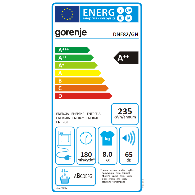 Džiovyklė GORENJE DNE82/GN