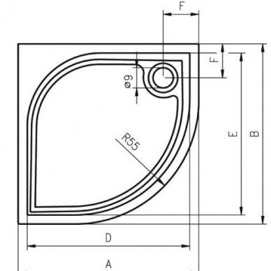 Dušo padėklas Riho Kolping 90x90 cm, D004002005