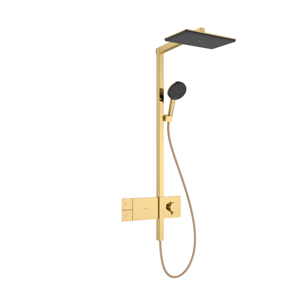 Dušo sistema HANSGROHE Raindance Alive Q 1jet su termostatu, poliruoto aukso, 24580990 Dušo sistema HANSGROHE Raindance Alive Q 1jet su termostatu, poliruoto aukso, 24580990