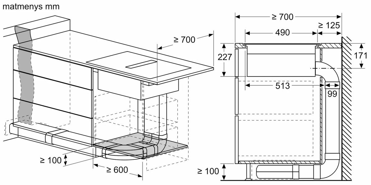 Indukcinė kaitlentė su integruota ventiliacijos sistema Neff T58PL6EX2 Indukcinė kaitlentė su integruota ventiliacijos sistema Neff T58PL6EX2