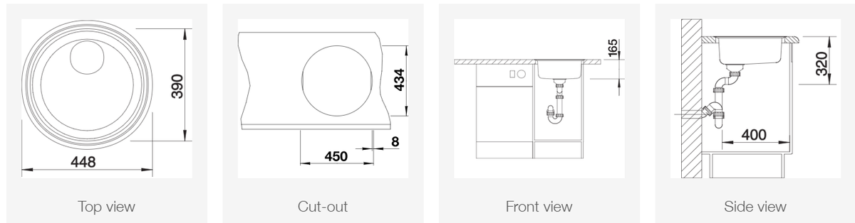 Plieninė plautuvė BLANCO RONDOSOL - IF Brushed O.AF