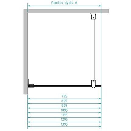 Berėmė dušo sienelė Brasta Glass Dora 100 cm, skaidrus stiklas