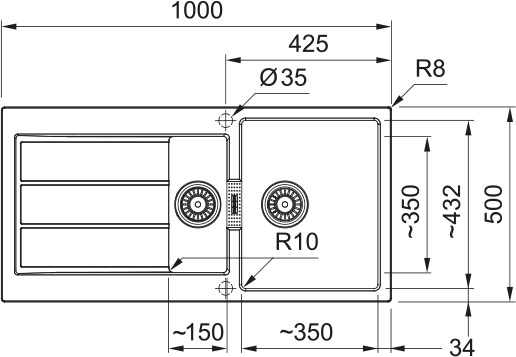 Plautuvė Franke S2D 651 Tectonine (urban) pilka 1430615785