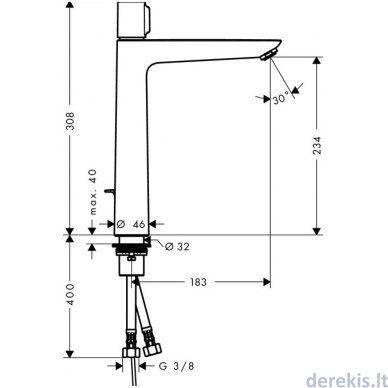 Maišytuvas praustuvui Hansgrohe TALIS SELECT E 240 chromas 71752000