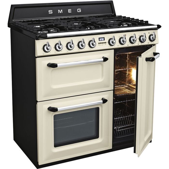 SMEG dujinė viryklė su 3 elektrinėmis orkaitėmis TR93P