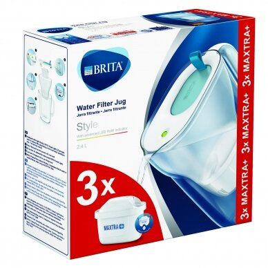 BRITA vandens filtravimo indas Style (2,4l) 3x MAXTRA+