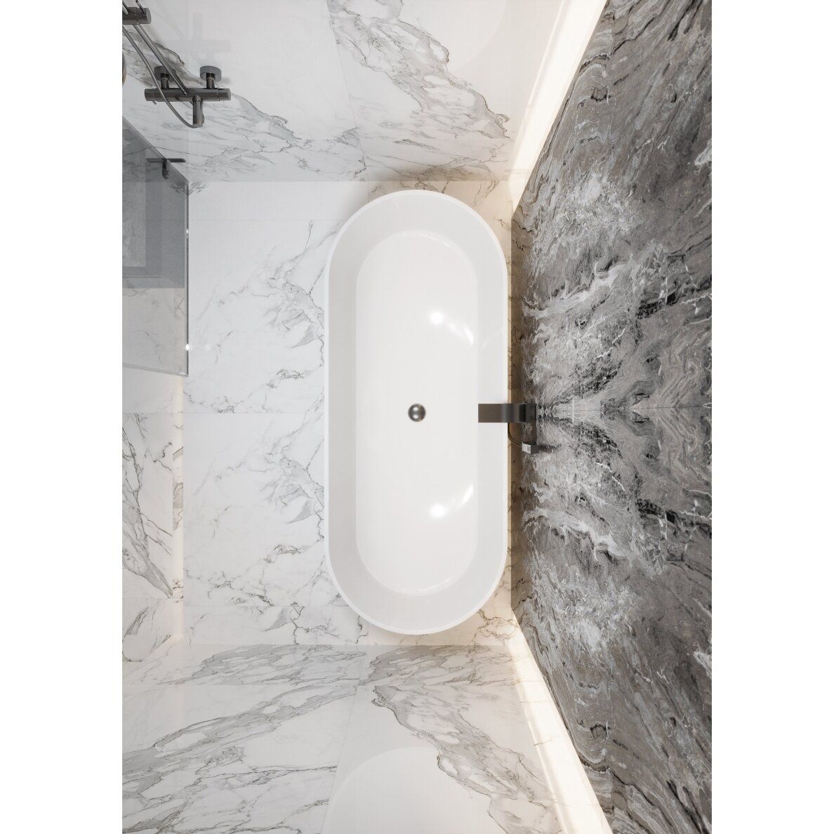 Lieto akmens vonia Bathesa Silva 170x70 cm