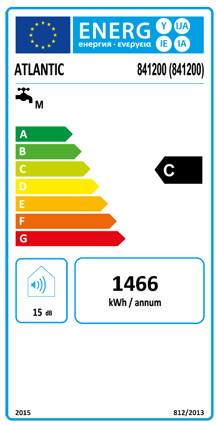 Vertikalus elektrinis vandens šildytuvas Atlantic O'Pro+ 50; 50 l, 1.kW