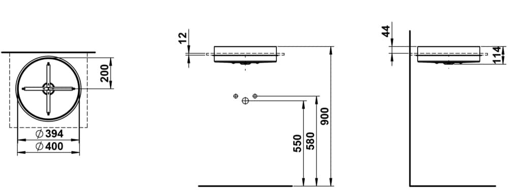 Įleidžiamas praustuvas LAUFEN IN & OUT 40 cm, juodas matinis, H517IO47161121 Įleidžiamas praustuvas LAUFEN IN & OUT 40 cm, juodas matinis, H517IO47161121