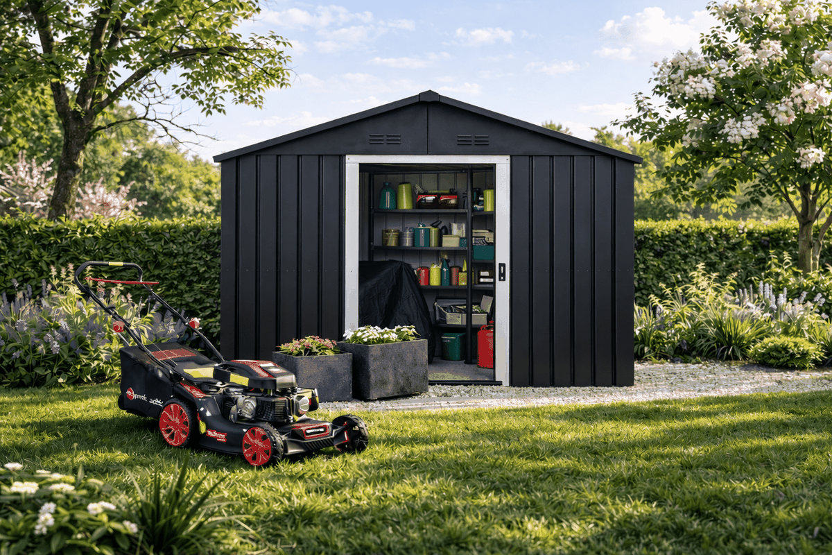 Metalinis sandėliukas HATIS, 4,61 m2, antracito Metalinis sandėliukas HATIS, 4,61 m2, antracito