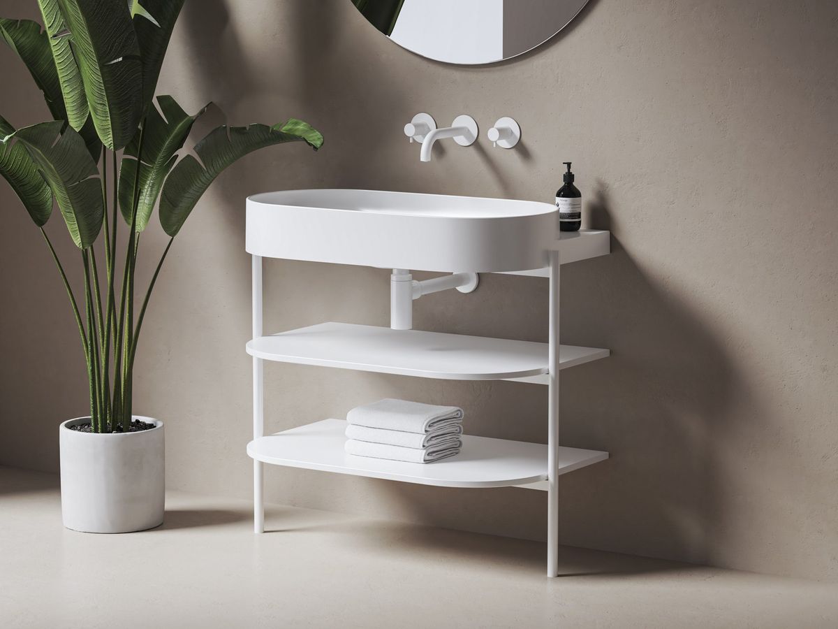 Spintelė po praustuvu Ravak CS Yard 80, matinė balta, D80000E006