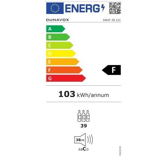 Įmontuojamas vyno šaldytuvas Dunavox DAUF-39.121DB