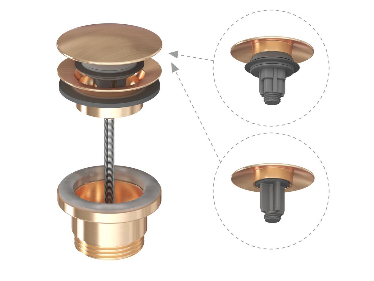 Ravak Praustuvo sifono galvutė ClickClack/galvutė, šlifuoto rožinio aukso, X01841 Ravak Praustuvo sifono galvutė ClickClack/galvutė, šlifuoto rožinio aukso, X01841