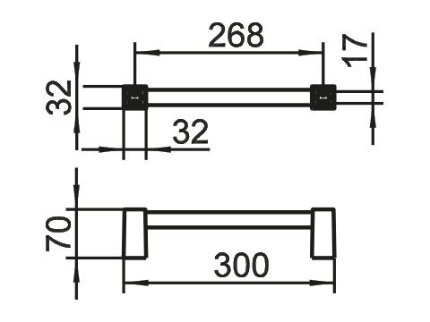 Rankšluosčių laikiklis 300 mm Keuco Smart.2