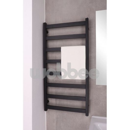 Džiovintuvas WOBBEE TENBY BLACK 50x100cm, kairinis, juodas su laidu