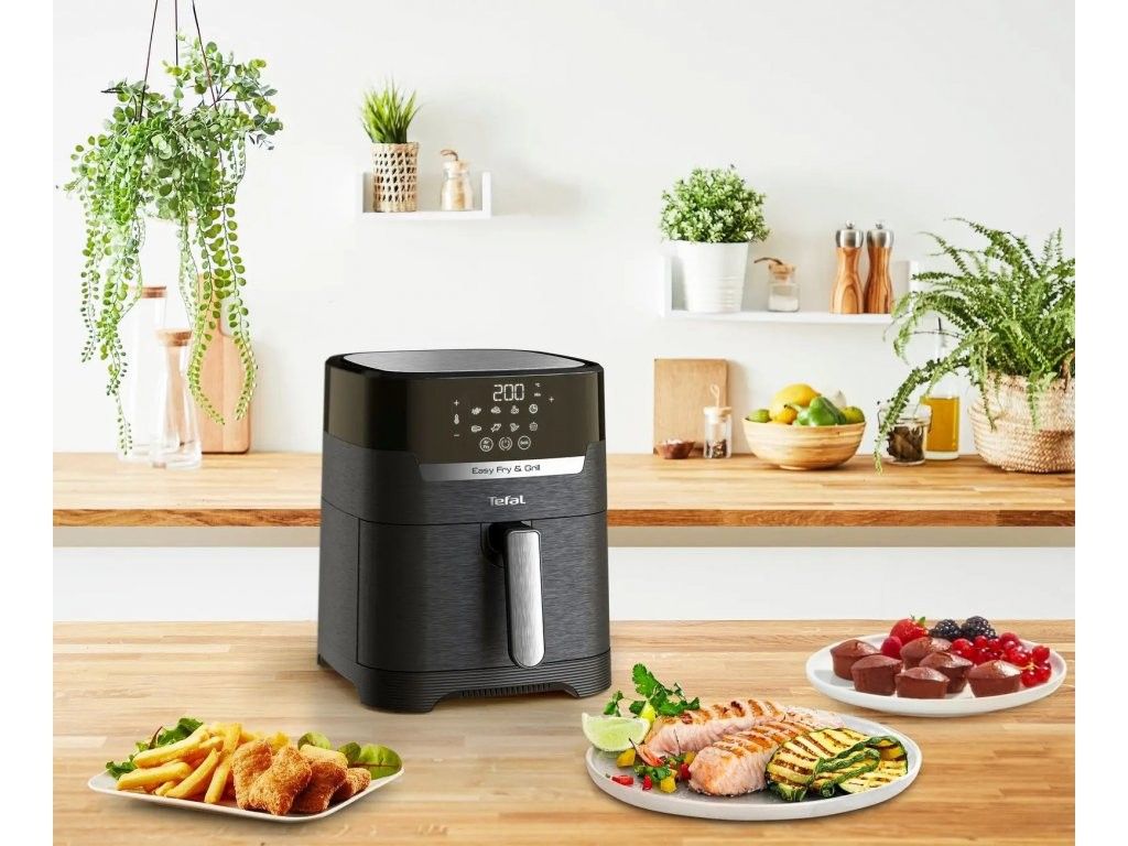 Karšto oro gruzdintuvė Tefal EASY FRY & GRILL EY505815, juoda Karšto oro gruzdintuvė Tefal EASY FRY & GRILL EY505815, juoda