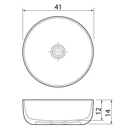 Pastatomas Xonyx™ lieto akmens praustuvas Balteco NEO C ø 41 cm, juodai dažyta išore