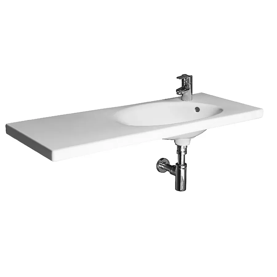 Praustuvas baldinis asimetrinis TIGO 100x41 cm, su 1 anga maišytuvui dešinėje H8122190001061