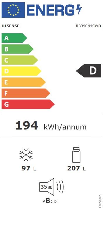 Šaldytuvas Hisense RB390N4CWD Šaldytuvas Hisense RB390N4CWD
