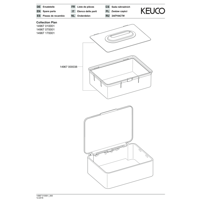 Laikiklis-dėžutė drėgnoms servetėlėms PLAN, chromas, 14967010001
