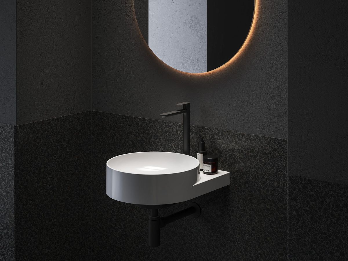 Praustuvo maišytuvas Ravak Eleganta BeCool 335 mm be dugno vožtuvo, Black Matt X070421