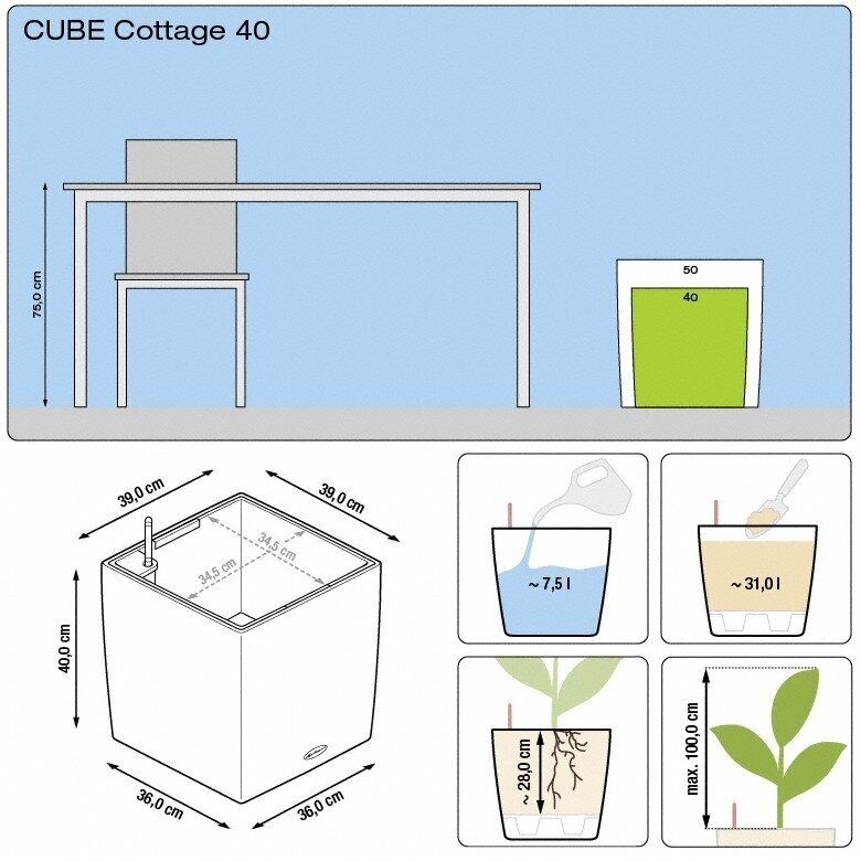 Vazonas Lechuza Cube Cottage 40, 15382