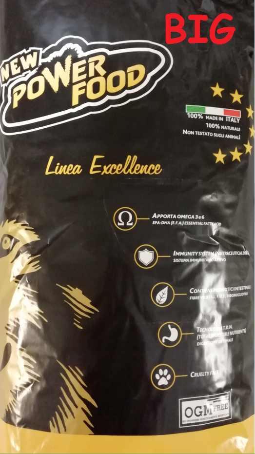 POWER FOOD Ideal BIG pašaras dideliems šunims su jautiena 20kg, PERFID020BIG
