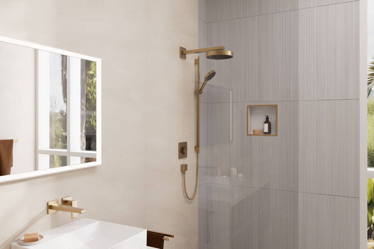 Dušo komplektas RAINFINITY 130 3j S Puro 650, brushed bronze, 28745140