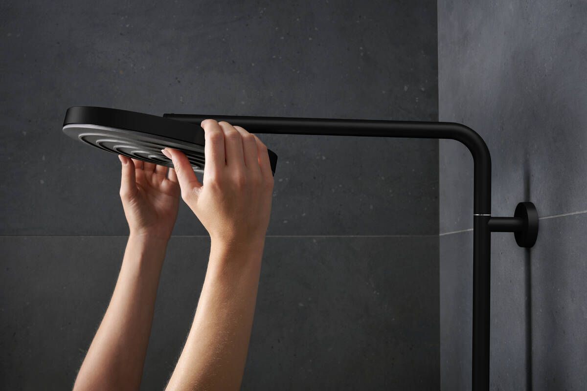 Dušo sistema HANSGROHE Pulsify S Puro 260 1jet su Ecostat Fine termostatu, matinė juoda, 24222670 Dušo sistema HANSGROHE Pulsify S Puro 260 1jet su Ecostat Fine termostatu, matinė juoda, 24222670