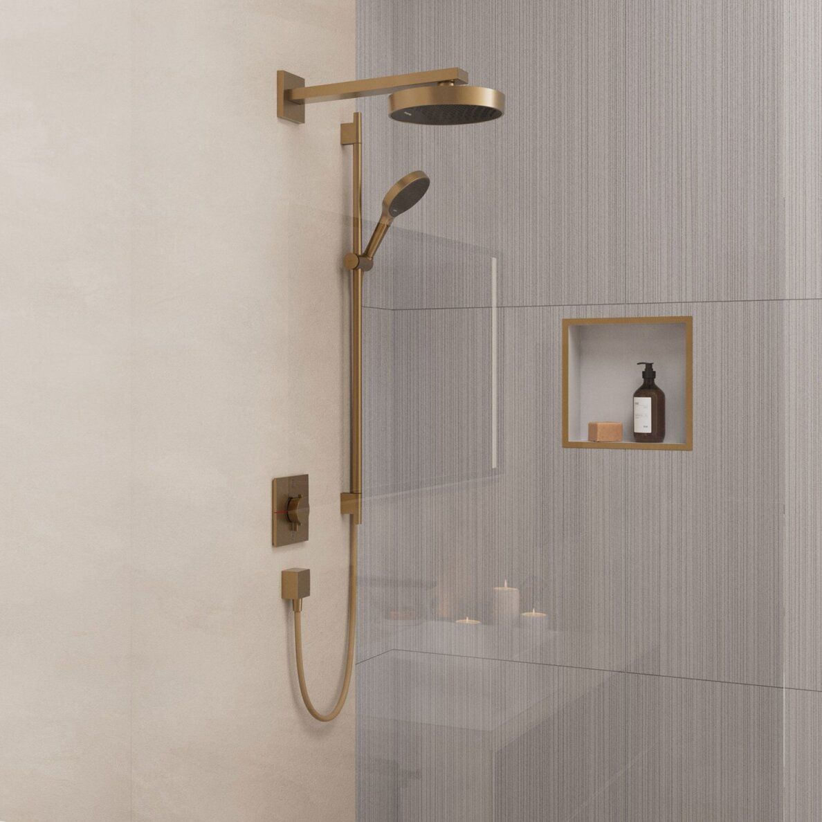 Dušo komplektas Hansgrohe Rainfinity 130 3jet, 100,8 cm, Brushed Bronze, 28743140 Dušo komplektas Hansgrohe Rainfinity 130 3jet, 100,8 cm, Brushed Bronze, 28743140