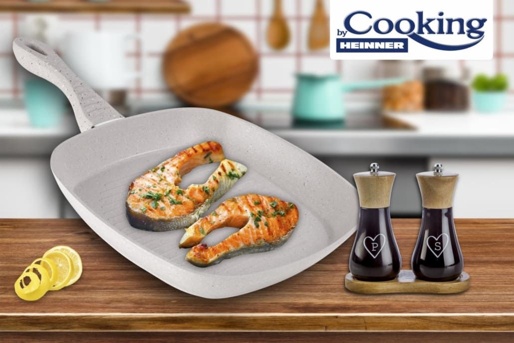 Griliaus keptuvė, aliuminio, su dangčiu, nelimpančia danga 28x4cm HR-BET-GRILL28 HEINNER Griliaus keptuvė, aliuminio, su dangčiu, nelimpančia danga 28x4cm HR-BET-GRILL28 HEINNER