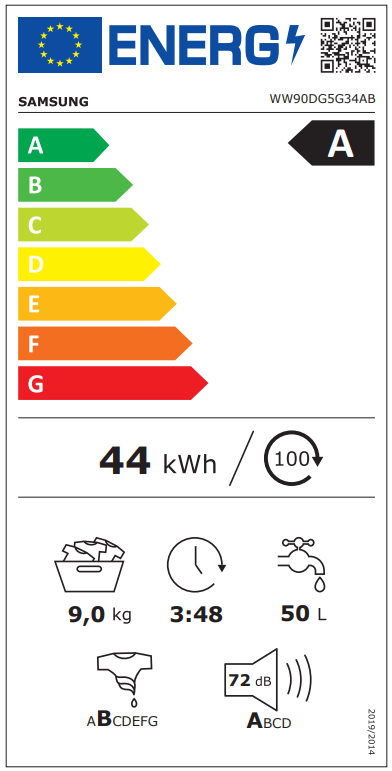 Skalbyklė SAMSUNG WW90DG5G34ABLE