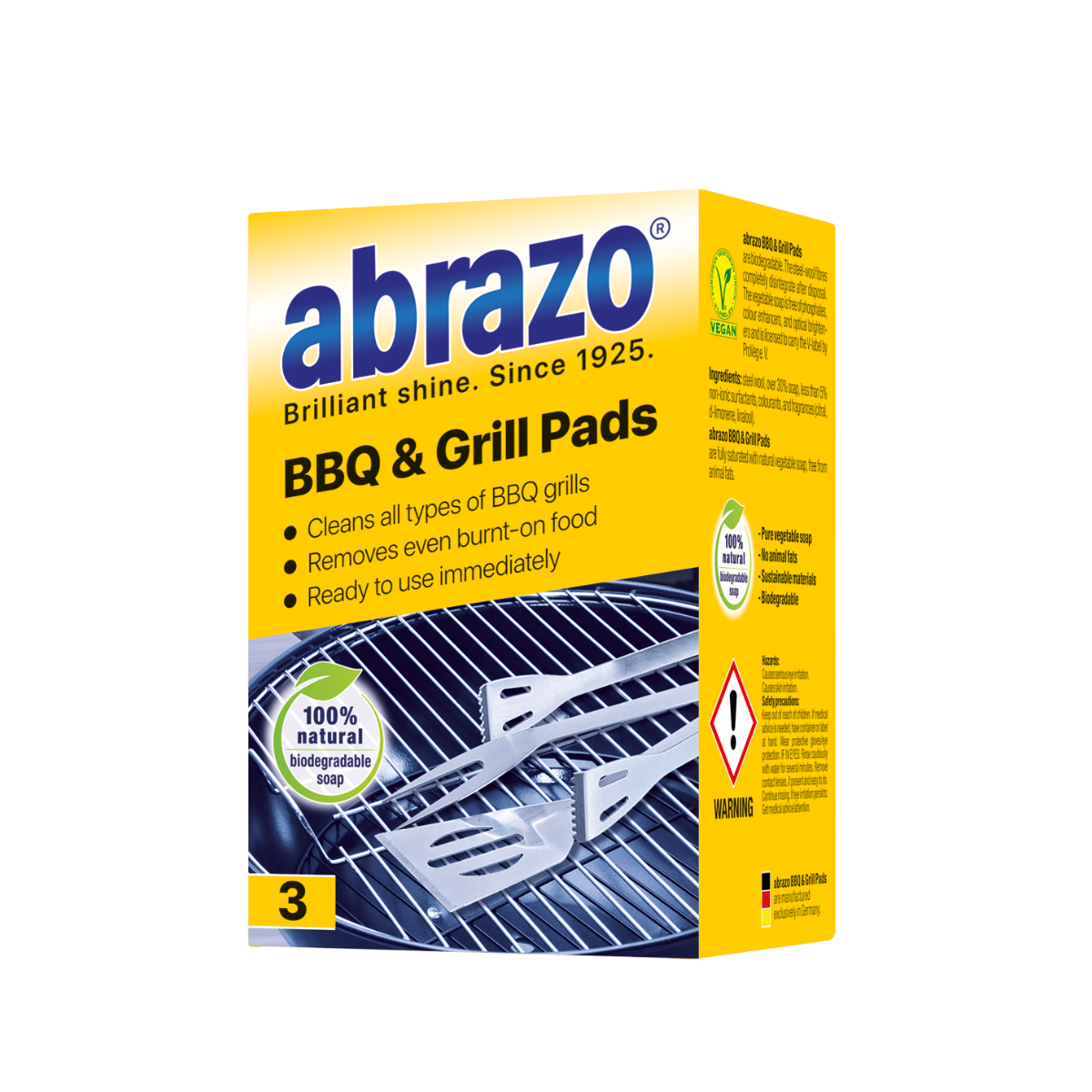 Plieno vilnos šveistukai Abrazo BBQ & Grill Pads 3 vnt