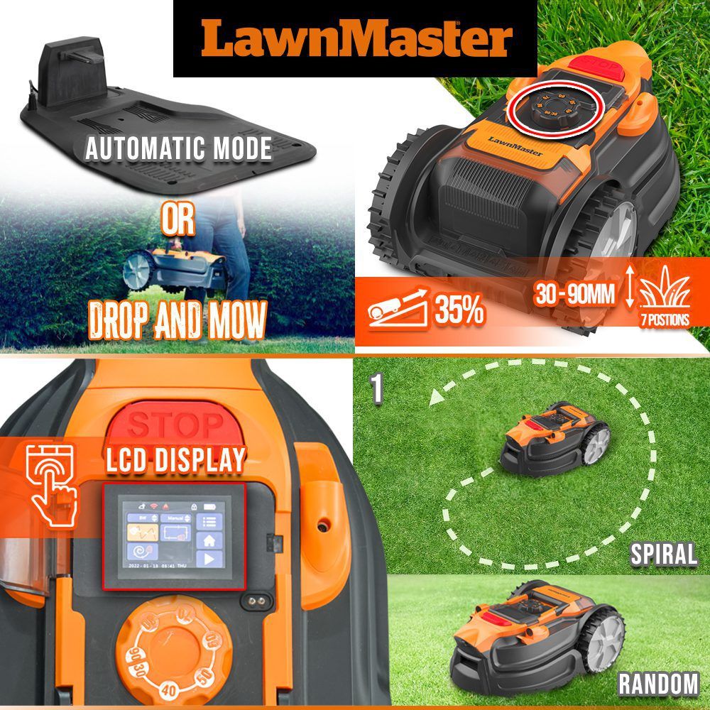 Belaidis vejos robotas Lawnmaster VBRM20D, 24V, 4 Ah, 800 m2 Belaidis vejos robotas Lawnmaster VBRM20D, 24V, 4 Ah, 800 m2