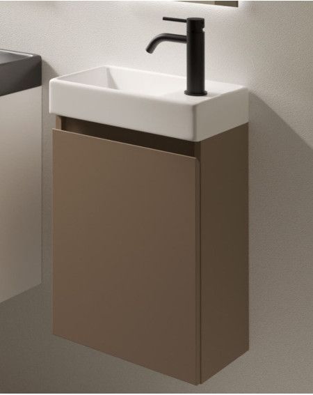 Spintelė po praustuvu Kame MINI, durelių vyriai kairėje, kakavos BU/40x22-L/D15-MN