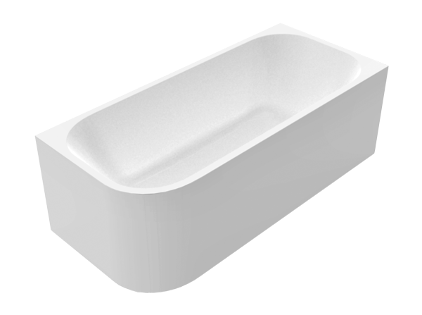 Akmens masės vonia Balteco Leon kairinė 180×80 balta poliruota