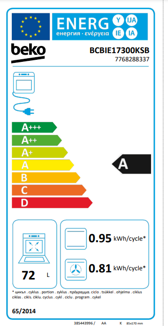 Orkaitė BEKO BCBIE17300KSB