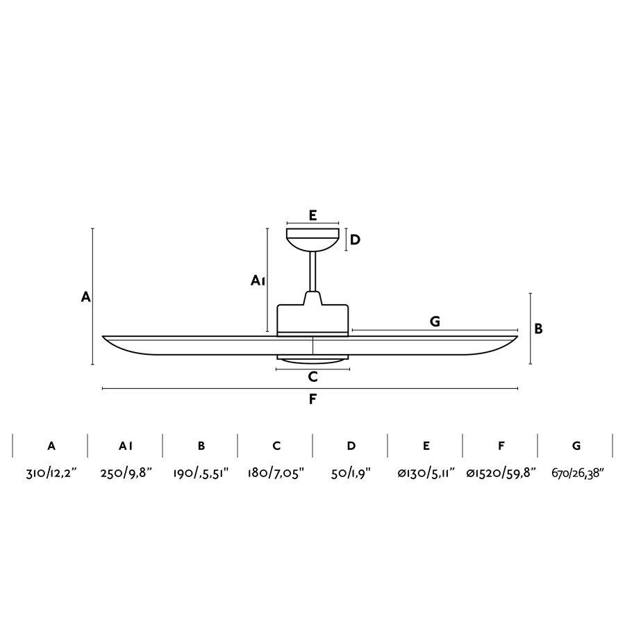 Lubų ventiliatorius Faro TONIC LED