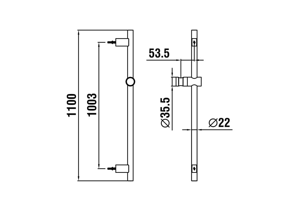 Reguliuojamas dušo stovas Laufen "TwinGliss", aukštis 1100 mm, pilnai metalinis, HF904794100000 Reguliuojamas dušo stovas Laufen "TwinGliss", aukštis 1100 mm, pilnai metalinis, HF904794100000