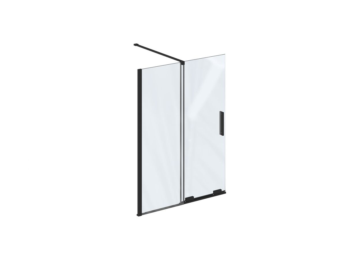 Vonios sienelė Ravak ROVS2 100, juodas+stiklas Transparent, X786A0300Z1